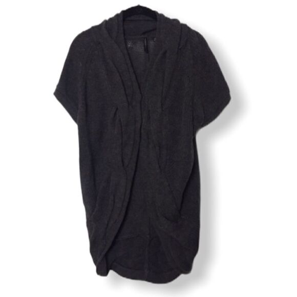 Isda & Co SZ L gray chunky short sleeve cardigan - Picture 2 of 4